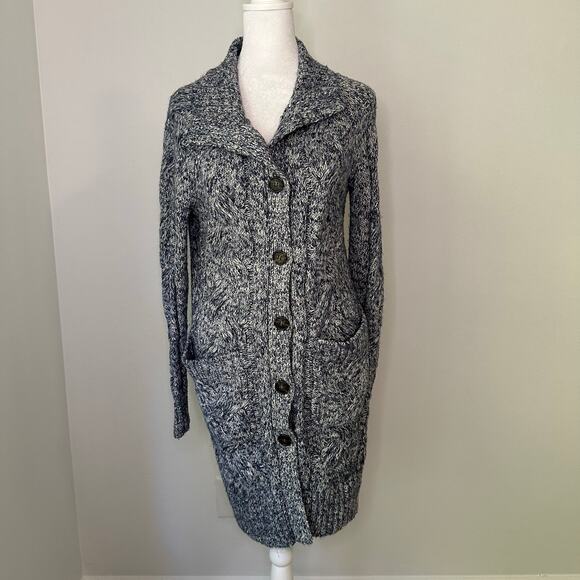 Point Sur J. Crew blue & white knit button front cardigan size XS - Picture 2 of 11